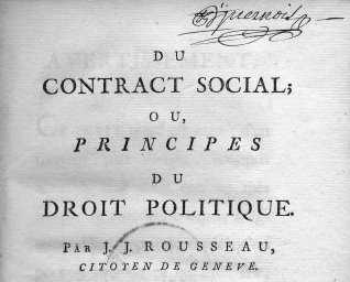 Title page of The Social Contract by Rousseau